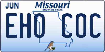 MO license plate EH0C0C