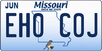 MO license plate EH0C0J