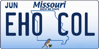 MO license plate EH0C0L