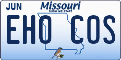MO license plate EH0C0S