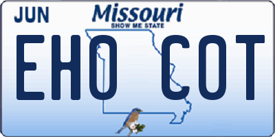 MO license plate EH0C0T