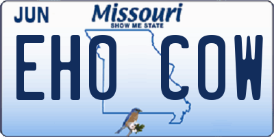 MO license plate EH0C0W