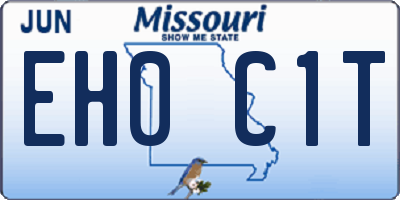 MO license plate EH0C1T