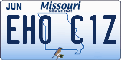 MO license plate EH0C1Z