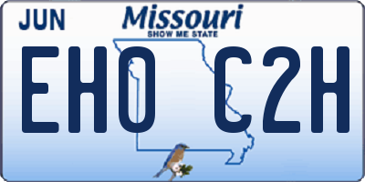 MO license plate EH0C2H