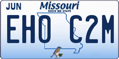 MO license plate EH0C2M