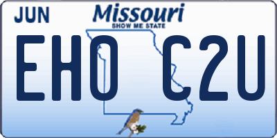 MO license plate EH0C2U