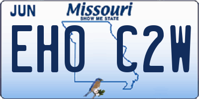 MO license plate EH0C2W
