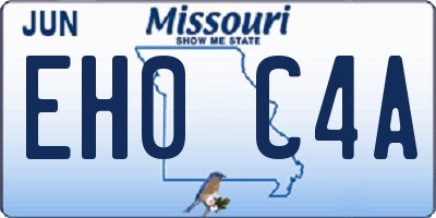 MO license plate EH0C4A