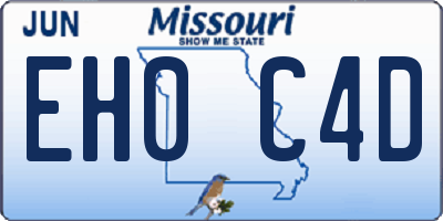 MO license plate EH0C4D