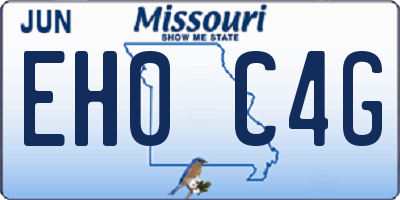 MO license plate EH0C4G