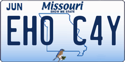 MO license plate EH0C4Y