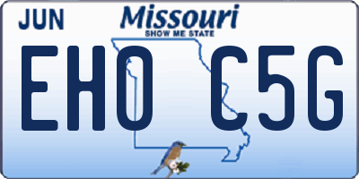 MO license plate EH0C5G