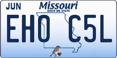 MO license plate EH0C5L