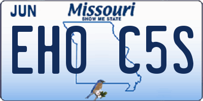 MO license plate EH0C5S