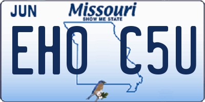 MO license plate EH0C5U