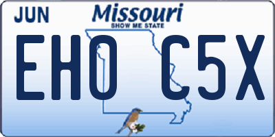 MO license plate EH0C5X