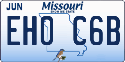 MO license plate EH0C6B