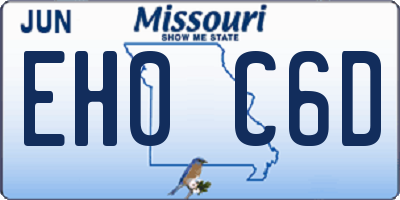 MO license plate EH0C6D
