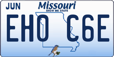 MO license plate EH0C6E
