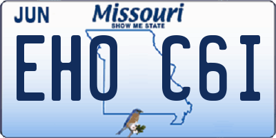 MO license plate EH0C6I