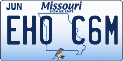 MO license plate EH0C6M