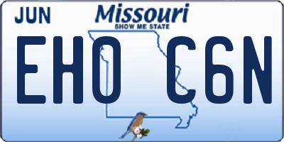 MO license plate EH0C6N