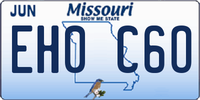 MO license plate EH0C6O
