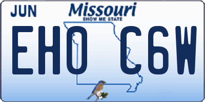 MO license plate EH0C6W