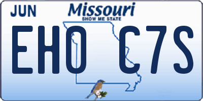 MO license plate EH0C7S