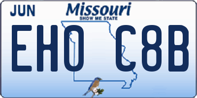 MO license plate EH0C8B