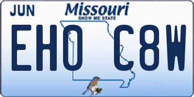 MO license plate EH0C8W