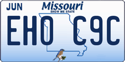 MO license plate EH0C9C