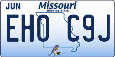 MO license plate EH0C9J