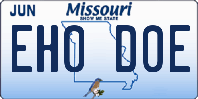 MO license plate EH0D0E