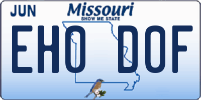 MO license plate EH0D0F