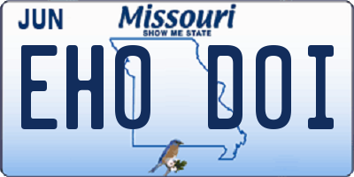 MO license plate EH0D0I