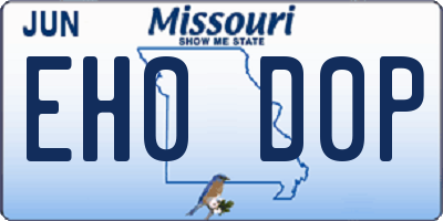 MO license plate EH0D0P