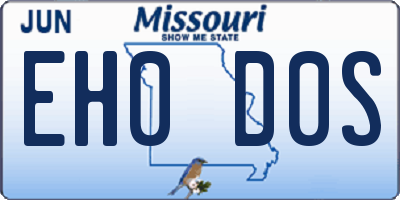 MO license plate EH0D0S