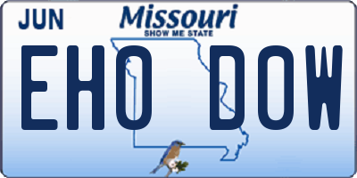 MO license plate EH0D0W