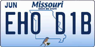 MO license plate EH0D1B