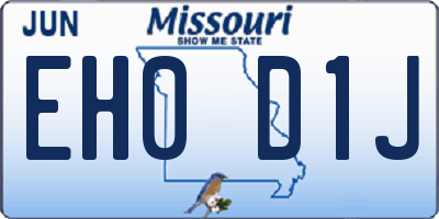 MO license plate EH0D1J