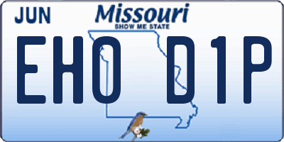 MO license plate EH0D1P