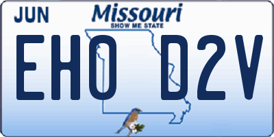 MO license plate EH0D2V