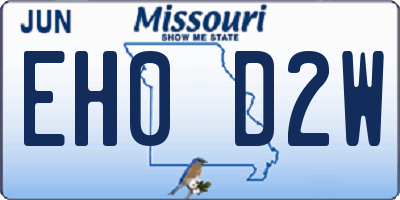 MO license plate EH0D2W