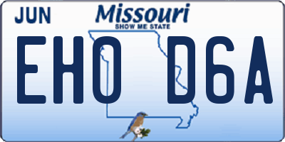 MO license plate EH0D6A