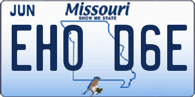 MO license plate EH0D6E