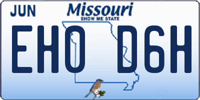 MO license plate EH0D6H