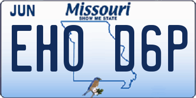 MO license plate EH0D6P