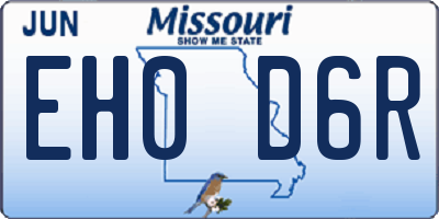MO license plate EH0D6R